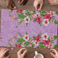 Hawaii Tropical Flowers Puzzle Lavender Polynesian Tattoo Art LT05 - Polynesian Pride
