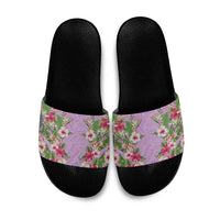 Hawaii Tropical Flowers Slide Sandals Lavender Polynesian Tattoo Art LT05 Lavender - Polynesian Pride