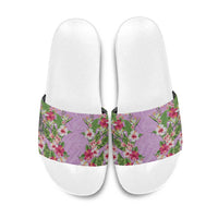 Hawaii Tropical Flowers Slide Sandals Lavender Polynesian Tattoo Art LT05 Lavender - Polynesian Pride