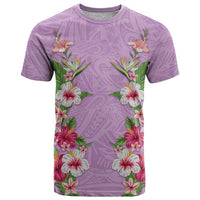 Hawaii Tropical Flowers T Shirt Lavender Polynesian Tattoo Art LT05 Lavender - Polynesian Pride
