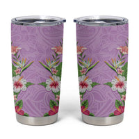 Hawaii Tropical Flowers Tumbler Cup Lavender Polynesian Tattoo Art LT05 Lavender - Polynesian Pride