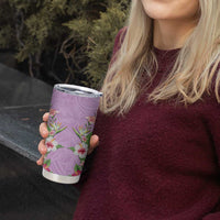 Hawaii Tropical Flowers Tumbler Cup Lavender Polynesian Tattoo Art LT05 - Polynesian Pride