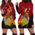 Personalized Papua New Guinea Hoodie Dress Bird Of Paradise Hibiscus With Motuan Pattern LT05 - Polynesian Pride