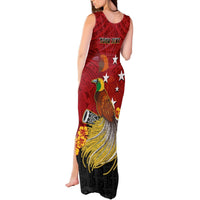 Personalized Papua New Guinea Tank Maxi Dress Bird Of Paradise Hibiscus With Motuan Pattern LT05 - Polynesian Pride