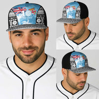 Fiji Day 2026 Baseball Net Cap Masi Tapa Pattern With Palm Tree