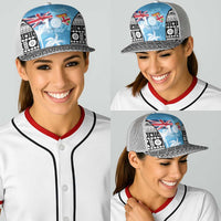 Fiji Day 2026 Baseball Net Cap Masi Tapa Pattern With Palm Tree