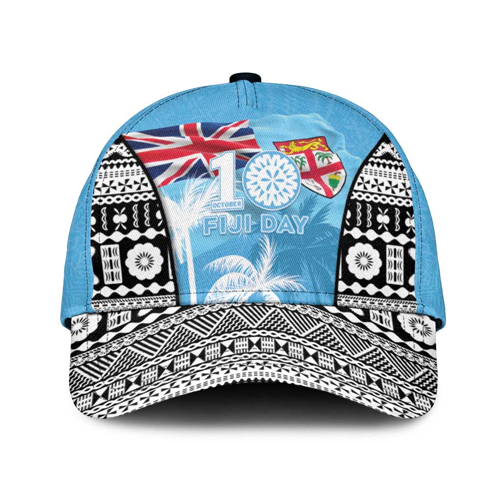 Fiji Day 2026 Classic Cap Masi Tapa Pattern With Palm Tree