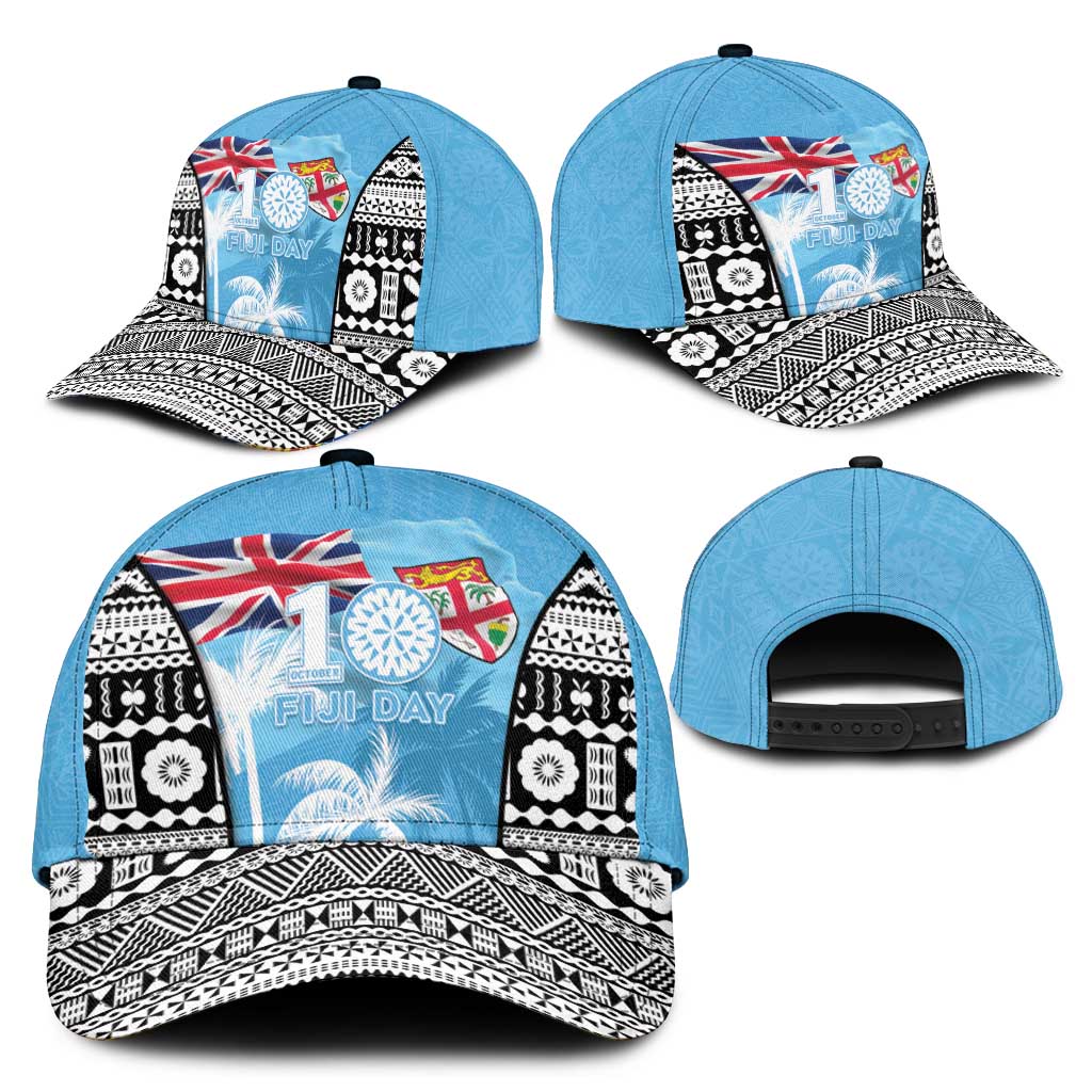 Fiji Day 2026 Classic Cap Masi Tapa Pattern With Palm Tree