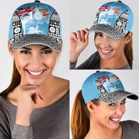 Fiji Day 2026 Classic Cap Masi Tapa Pattern With Palm Tree
