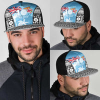 Fiji Day 2026 Mesh Trucker Cap Masi Tapa Pattern With Palm Tree