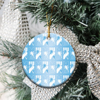 Bula Fiji Ceramic Ornament Blue Makare Masi Tapa Pattern LT05 - Polynesian Pride