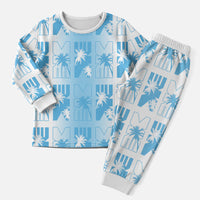 Bula Fiji Christmas Pajama Set White Makare Masi Tapa Pattern