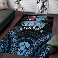 Happy Fiji Day 1970 Area Rug Flag Grunge Style LT05 Black - Polynesian Pride