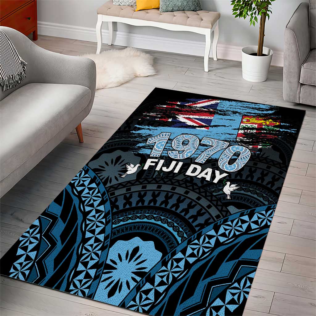 Happy Fiji Day 1970 Area Rug Flag Grunge Style LT05 - Polynesian Pride