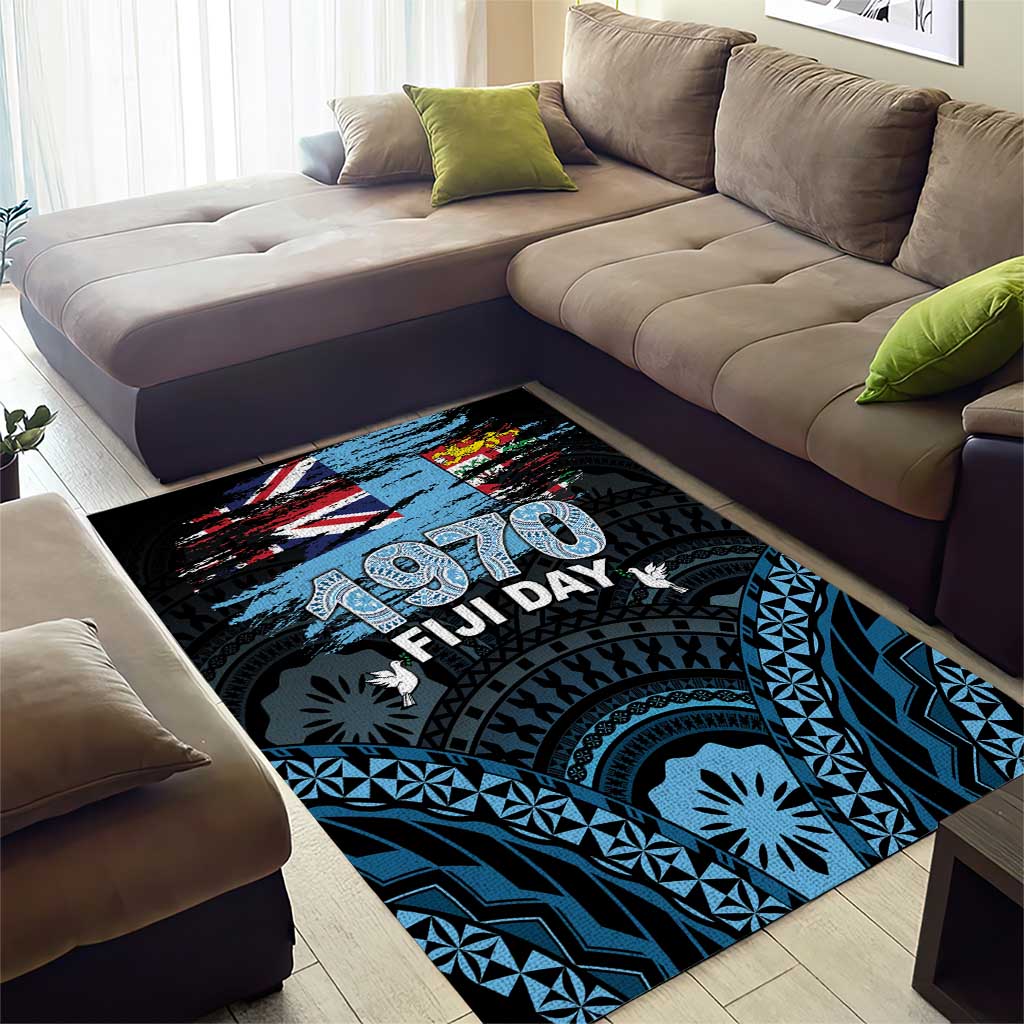 Happy Fiji Day 1970 Area Rug Flag Grunge Style LT05 - Polynesian Pride