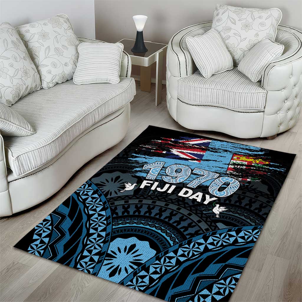 Happy Fiji Day 1970 Area Rug Flag Grunge Style LT05 - Polynesian Pride