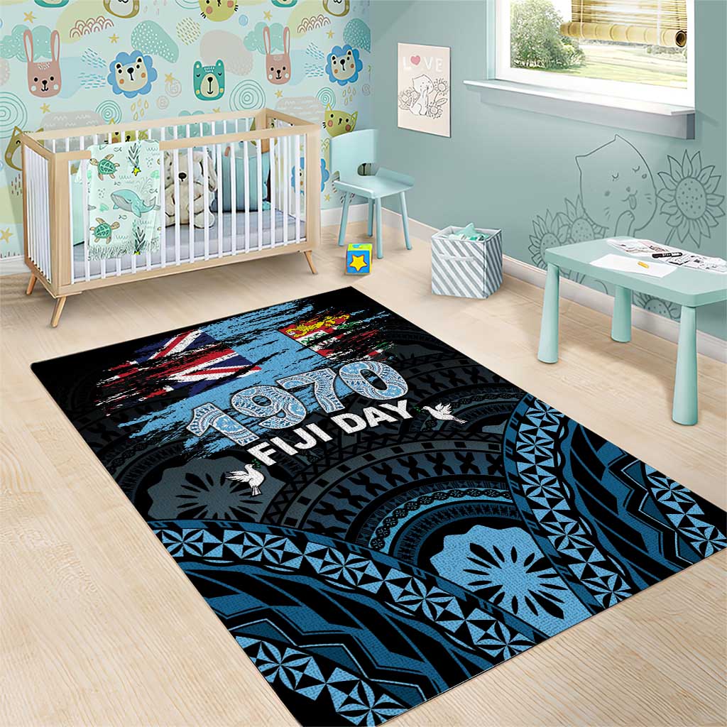 Happy Fiji Day 1970 Area Rug Flag Grunge Style LT05 - Polynesian Pride