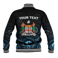 Personalised Happy Fiji Day 1970 Baseball Jacket Flag Grunge Style LT05 - Polynesian Pride