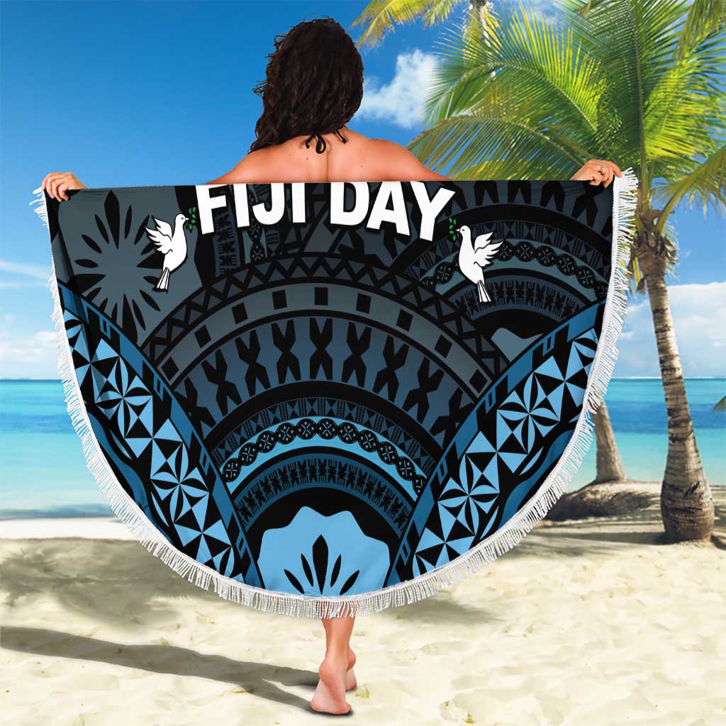 Happy Fiji Day 1970 Beach Blanket Flag Grunge Style LT05 - Polynesian Pride