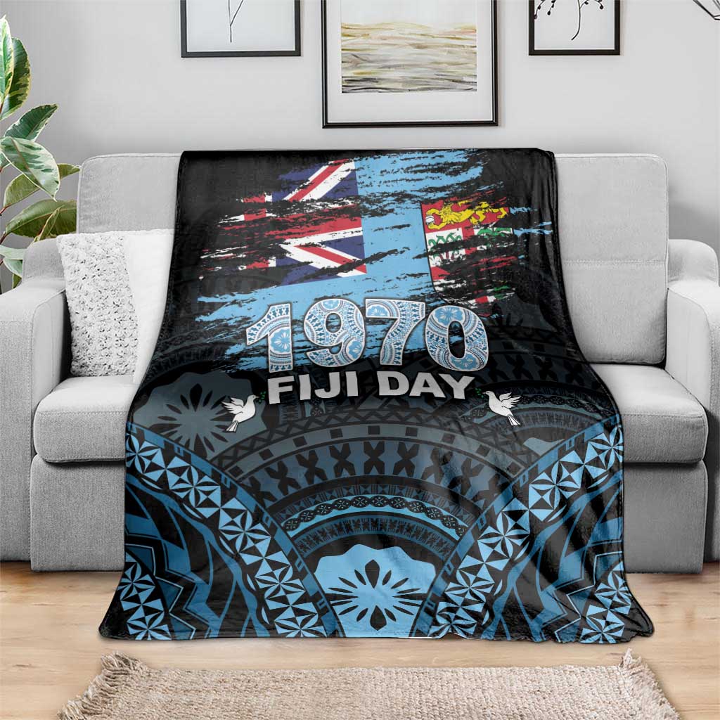 Happy Fiji Day 1970 Blanket Flag Grunge Style LT05 - Polynesian Pride