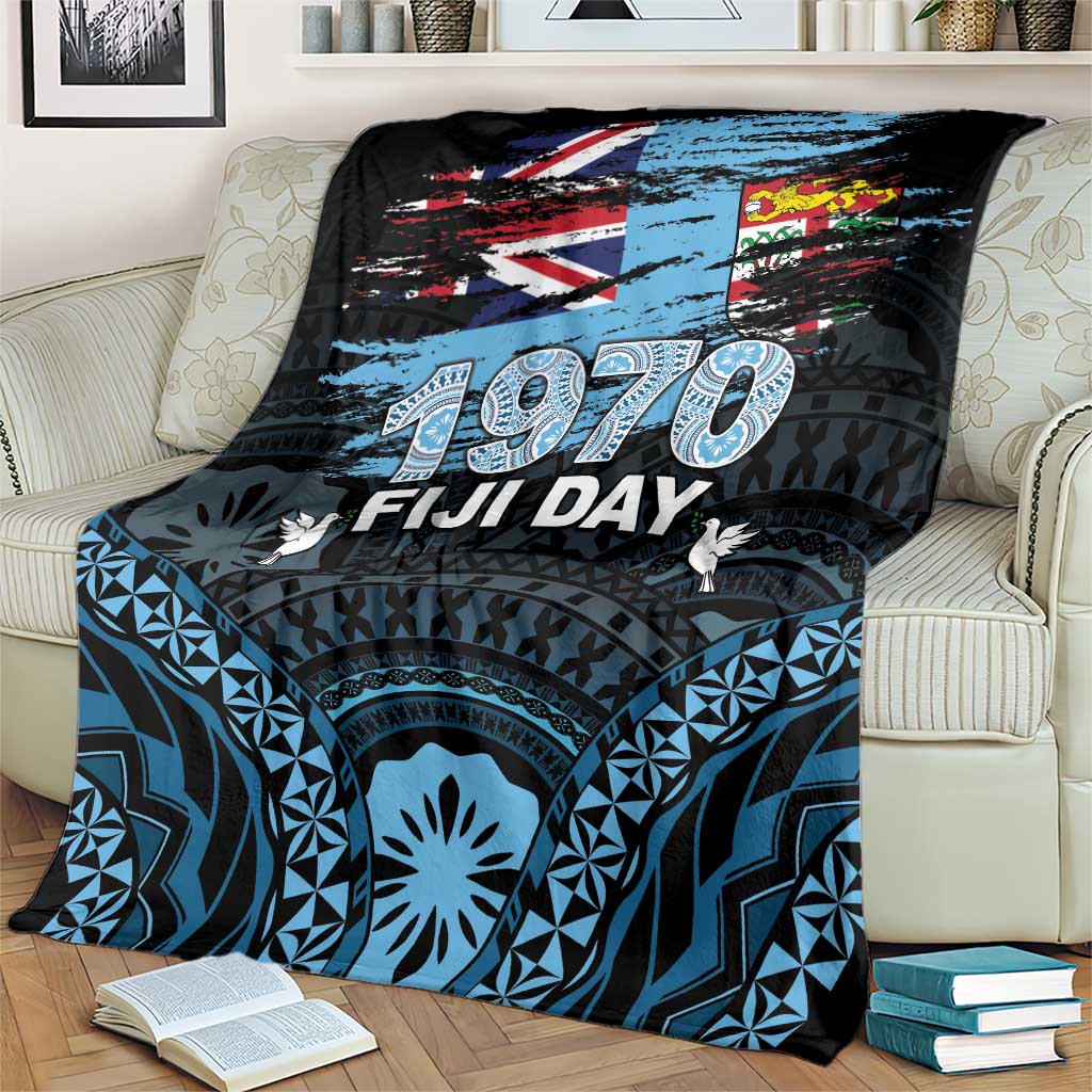 Happy Fiji Day 1970 Blanket Flag Grunge Style LT05 - Polynesian Pride