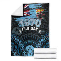Happy Fiji Day 1970 Blanket Flag Grunge Style LT05 - Polynesian Pride