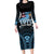 Personalised Happy Fiji Day 1970 Family Matching Long Sleeve Bodycon Dress and Hawaiian Shirt Flag Grunge Style