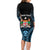 Personalised Happy Fiji Day 1970 Family Matching Long Sleeve Bodycon Dress and Hawaiian Shirt Flag Grunge Style