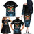 Personalised Happy Fiji Day 1970 Family Matching Off The Shoulder Long Sleeve Dress and Hawaiian Shirt Flag Grunge Style