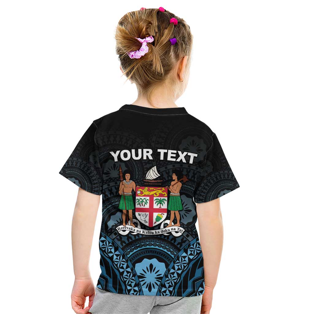 Personalised Happy Fiji Day 1970 Kid T Shirt Flag Grunge Style LT05 - Polynesian Pride
