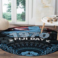 Happy Fiji Day 1970 Round Carpet Flag Grunge Style LT05 - Polynesian Pride
