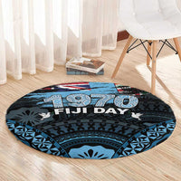 Happy Fiji Day 1970 Round Carpet Flag Grunge Style LT05 - Polynesian Pride
