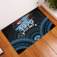 Happy Fiji Day 1970 Rubber Doormat Flag Grunge Style LT05 - Polynesian Pride