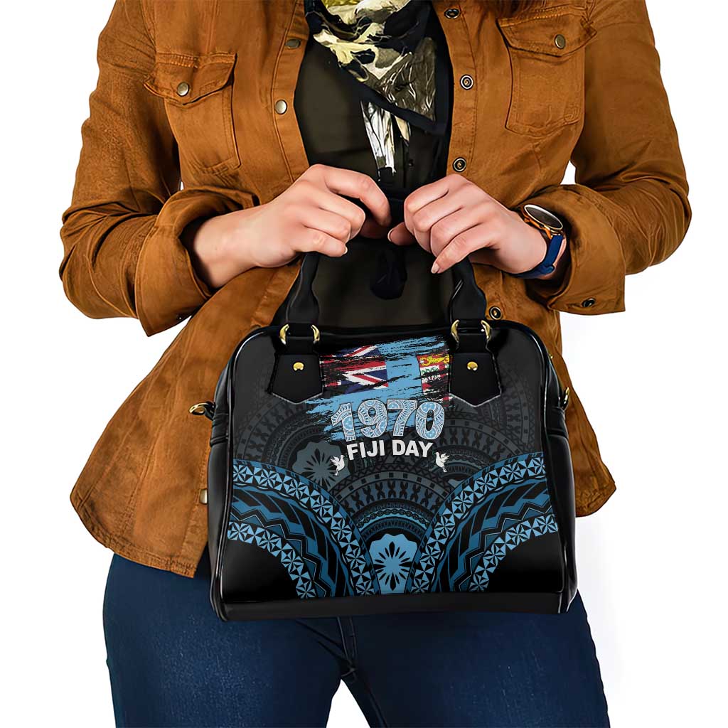 Happy Fiji Day 1970 Shoulder Handbag Flag Grunge Style LT05 - Polynesian Pride
