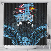Happy Fiji Day 1970 Shower Curtain Flag Grunge Style LT05 - Polynesian Pride