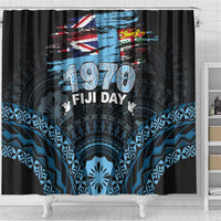 Happy Fiji Day 1970 Shower Curtain Flag Grunge Style LT05 - Polynesian Pride