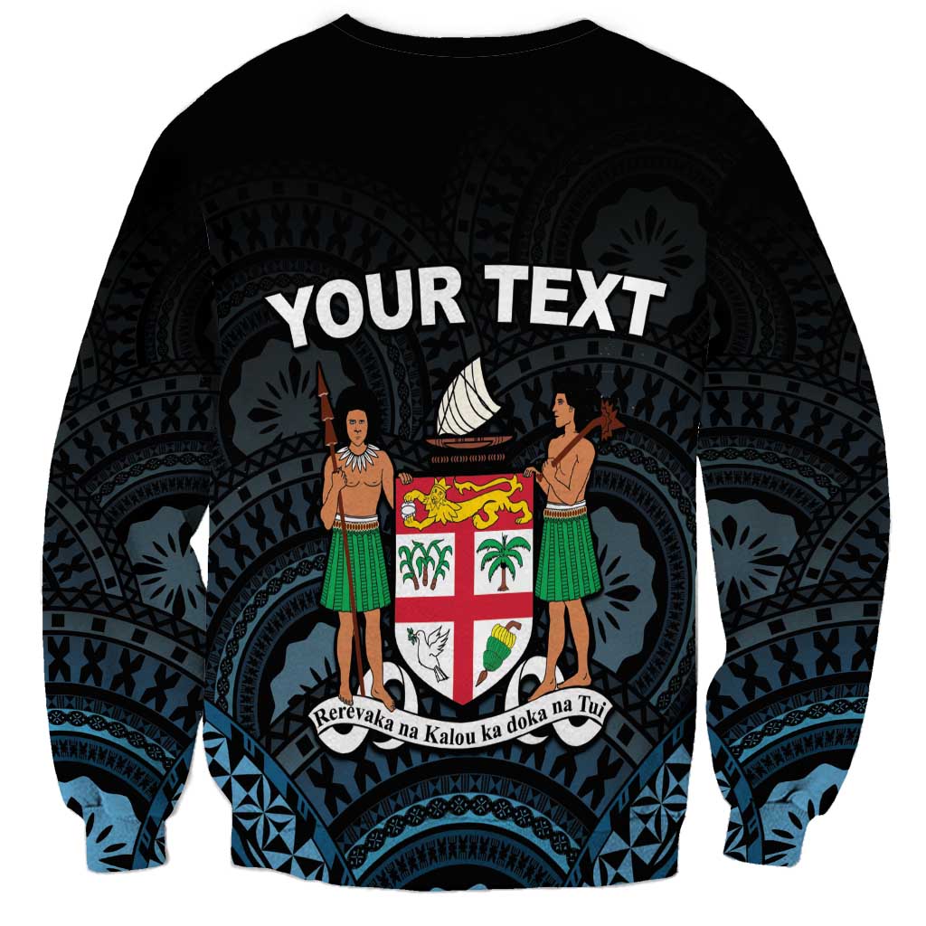 Personalised Happy Fiji Day 1970 Sweatshirt Flag Grunge Style LT05 - Polynesian Pride