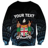 Personalised Happy Fiji Day 1970 Sweatshirt Flag Grunge Style LT05 - Polynesian Pride