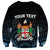 Personalised Happy Fiji Day 1970 Sweatshirt Flag Grunge Style