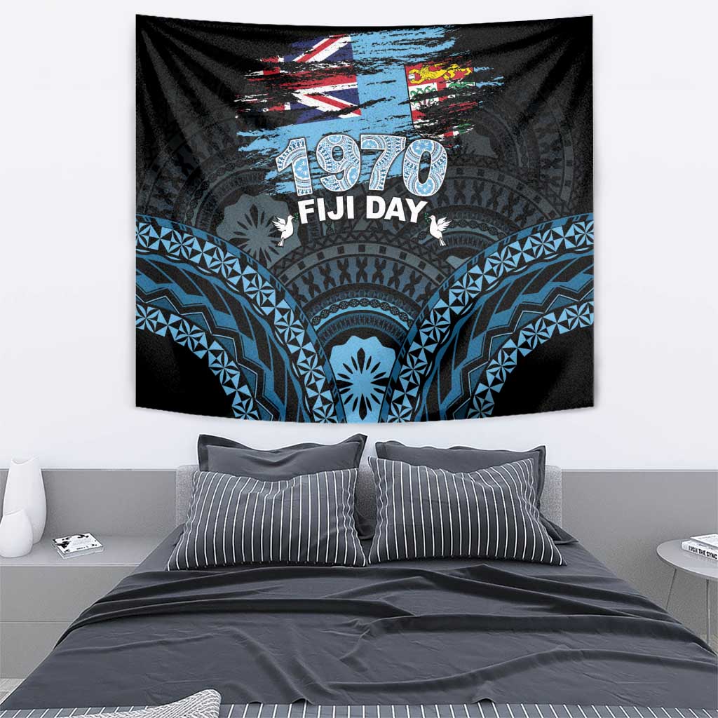 Happy Fiji Day 1970 Tapestry Flag Grunge Style LT05 - Polynesian Pride