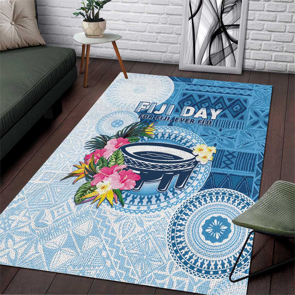 Fiji Day Area Rug Proud To Be Fijian LT05 Blue - Polynesian Pride