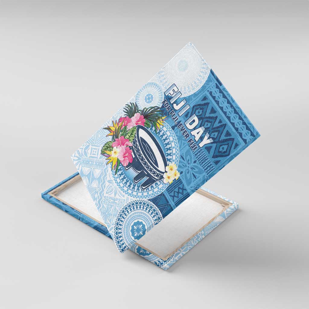 Fiji Day Canvas Wall Art Proud To Be Fijian LT05 With Frame Blue - Polynesian Pride