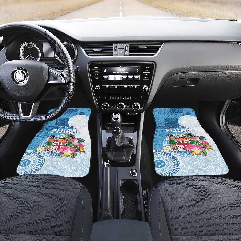 Fiji Day Car Mats Proud To Be Fijian LT05 Set 2pcs - Front Blue - Polynesian Pride