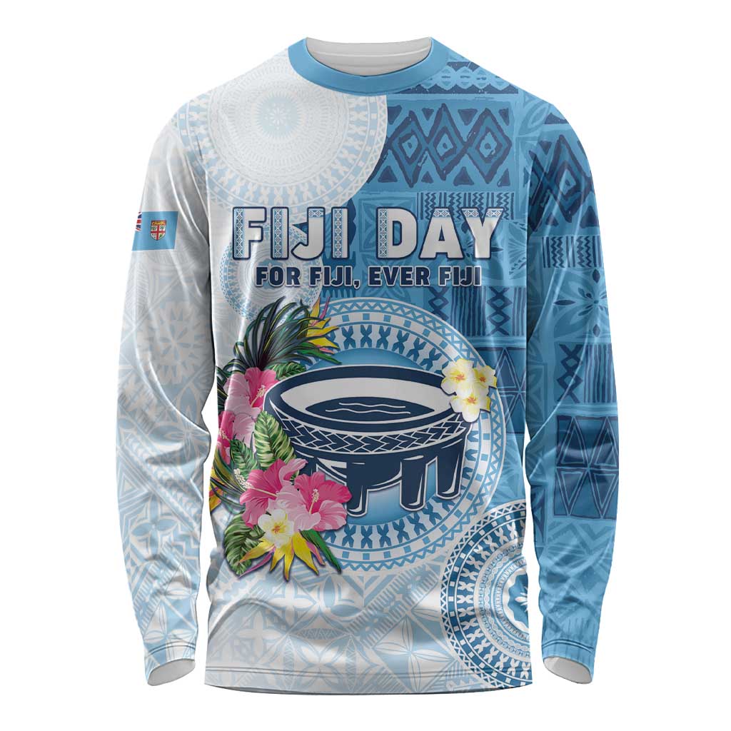 Fiji Day Long Sleeve Shirt Proud To Be Fijian LT05 Unisex Blue - Polynesian Pride
