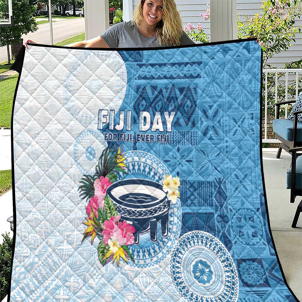 Fiji Day Quilt Proud To Be Fijian LT05 Blue - Polynesian Pride