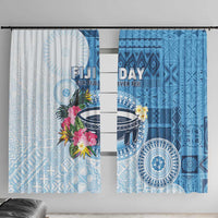 Fiji Day Window Curtain Proud To Be Fijian LT05 With Hooks Blue - Polynesian Pride