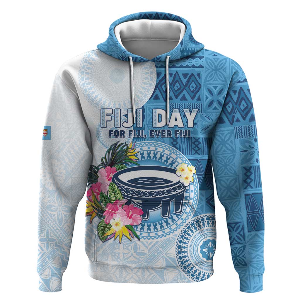 Fiji Day Zip Hoodie Proud To Be Fijian LT05 Pullover Hoodie Blue - Polynesian Pride