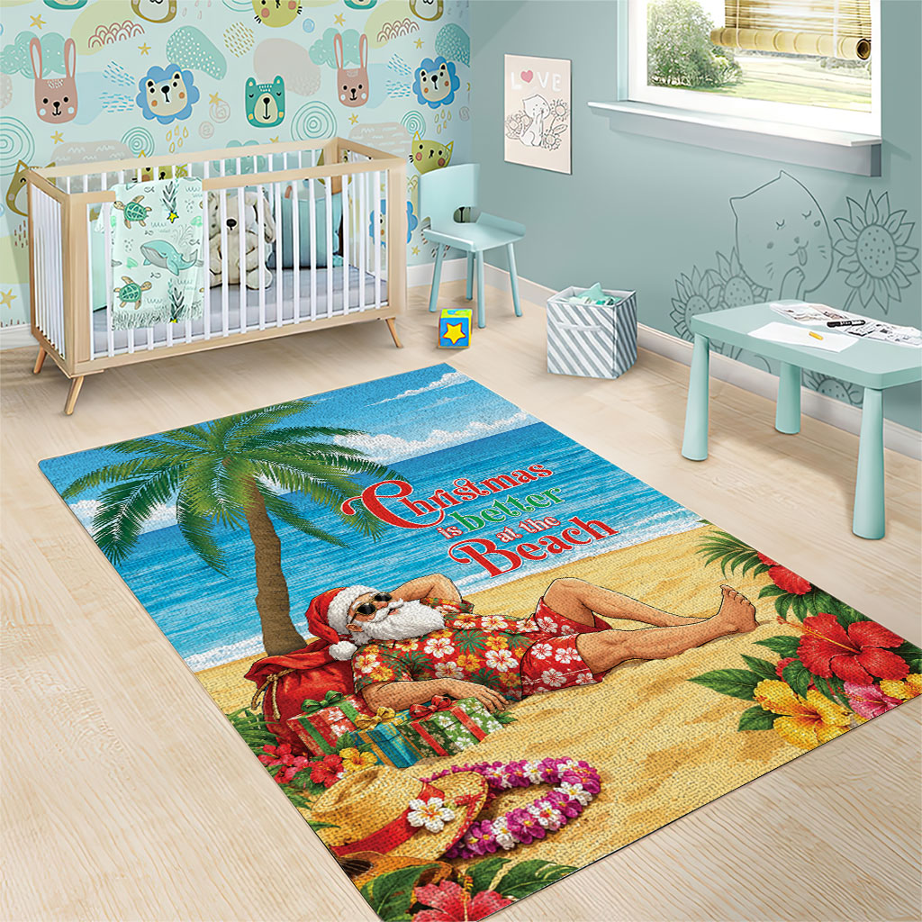 Hawaii Jolly Christmas Area Rug Xmas Is Better At The Beach LT05 - Polynesian Pride