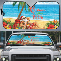 Hawaii Jolly Christmas Auto Sun Shade Xmas Is Better At The Beach LT05 Blue - Polynesian Pride