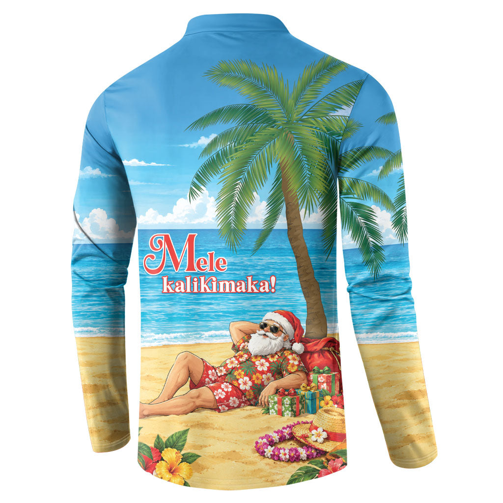 Hawaii Jolly Christmas Button Sweatshirt Xmas Is Better At The Beach